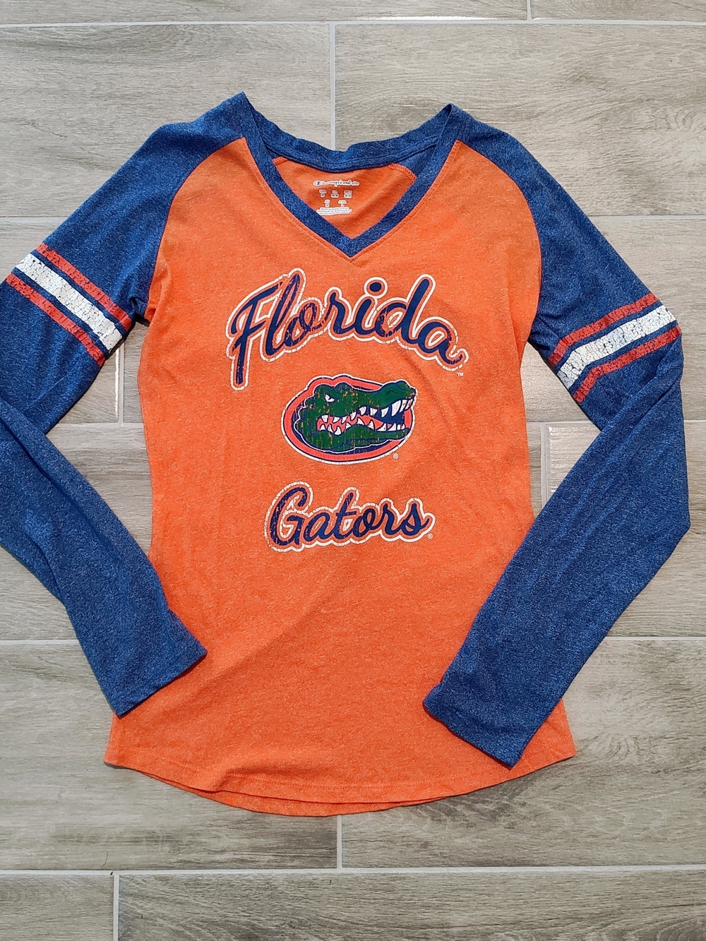 Champion Florida Gators Orange & Blue Long-Sleeve V-Neck Tee
